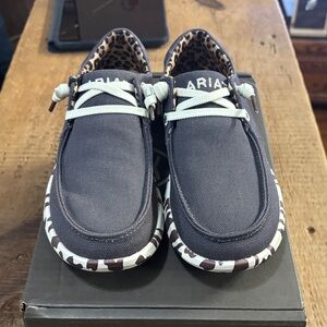Ariat Charcoal Shoes with Leopard Accents